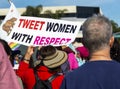 Woman Marches for Respect From Trump at a Political Rally